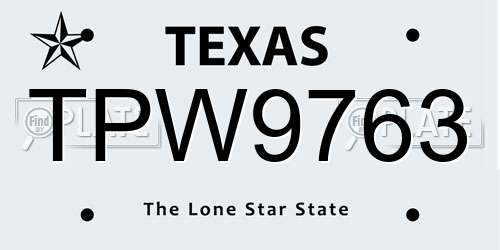 TPW9763 Texas License Plate