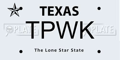 TPWK Texas License Plate