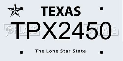 TPX2450 Texas License Plate