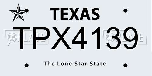 TPX4139 Texas License Plate