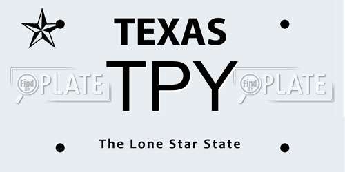 TPY Texas License Plate