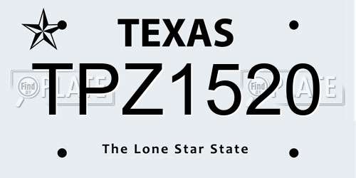 TPZ1520 Texas License Plate
