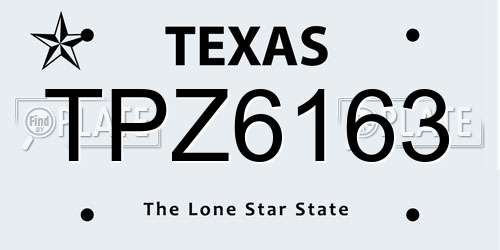 TPZ6163 Texas License Plate