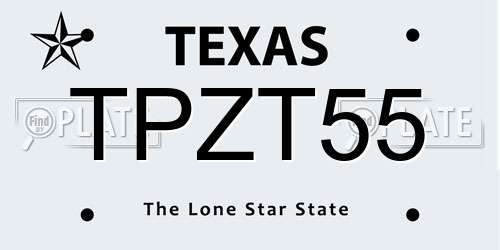 TPZT55 Texas License Plate
