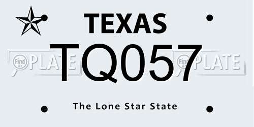 TQ057 Texas License Plate