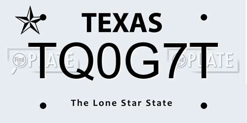 TQ0G7T Texas License Plate