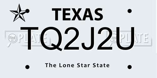 TQ2J2U Texas License Plate