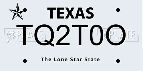 TQ2T0O Texas License Plate