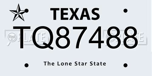 TQ87488 Texas License Plate