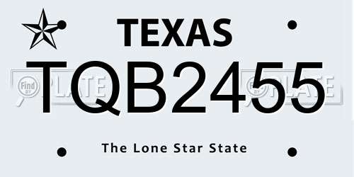 TQB2455 Texas License Plate