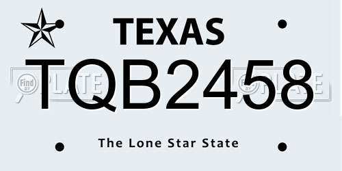 TQB2458 Texas License Plate
