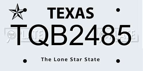 TQB2485 Texas License Plate