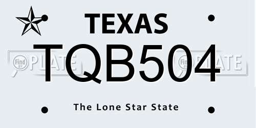 TQB504 Texas License Plate