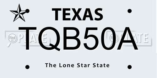 TQB50A Texas License Plate