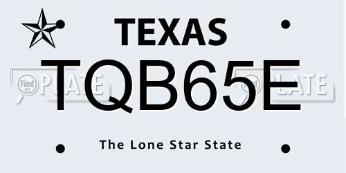 TQB65E Texas License Plate