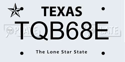 TQB68E Texas License Plate