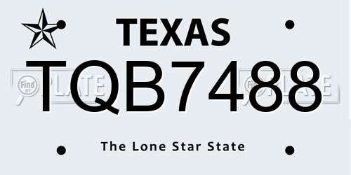 TQB7488 Texas License Plate