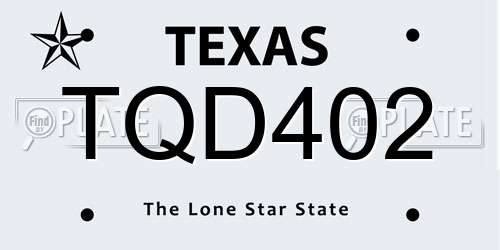 TQD402 Texas License Plate