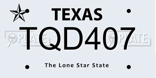 TQD407 Texas License Plate