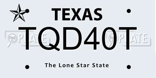 TQD40T Texas License Plate