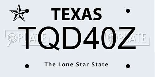 TQD40Z Texas License Plate