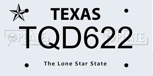 TQD622 Texas License Plate