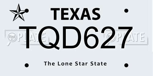 TQD627 Texas License Plate
