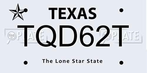 TQD62T Texas License Plate
