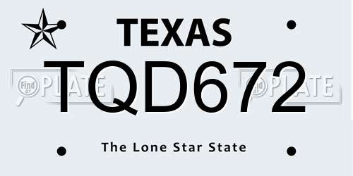 TQD672 Texas License Plate