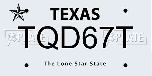 TQD67T Texas License Plate