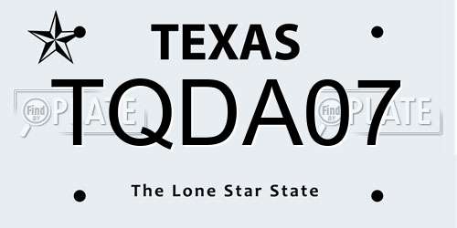 TQDA07 Texas License Plate