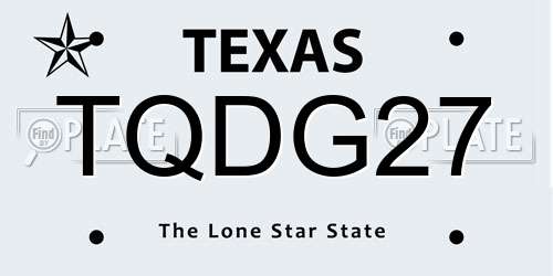 TQDG27 Texas License Plate