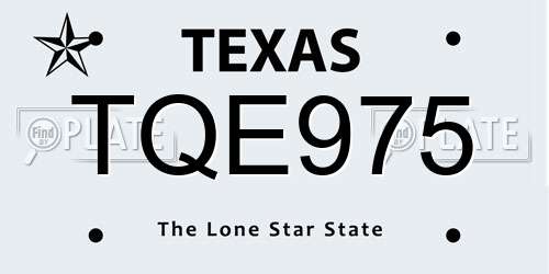 TQE975 Texas License Plate