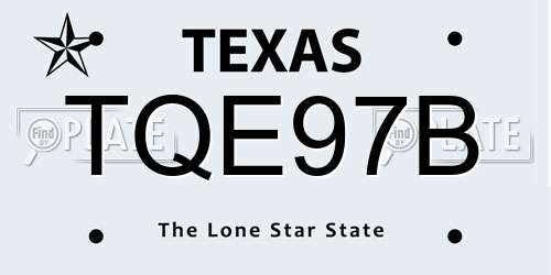TQE97B Texas License Plate