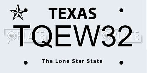 TQEW32 Texas License Plate