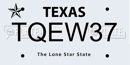 TQEW37 Texas License Plate