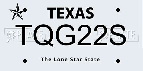 TQG22S Texas License Plate