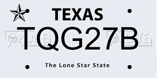 TQG27B Texas License Plate