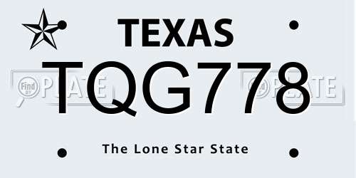 TQG778 Texas License Plate