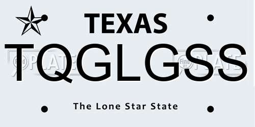 TQGLGSS Texas License Plate