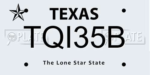 TQI35B Texas License Plate