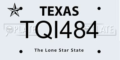 TQI484 Texas License Plate