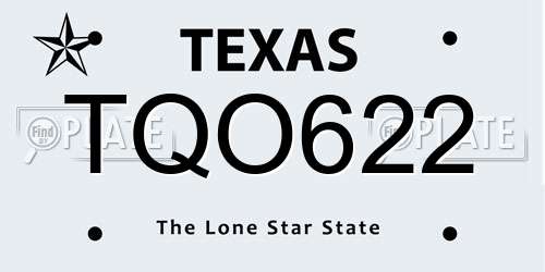 TQO622 Texas License Plate