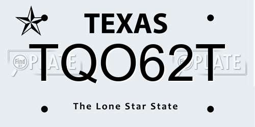 TQO62T Texas License Plate