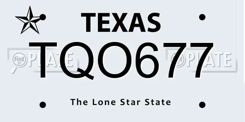 TQO677 Texas License Plate