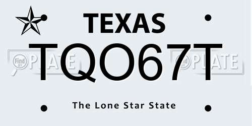 TQO67T Texas License Plate