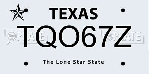 TQO67Z Texas License Plate