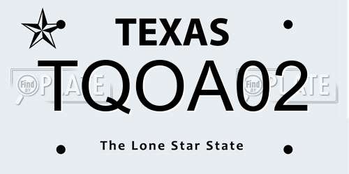 TQOA02 Texas License Plate