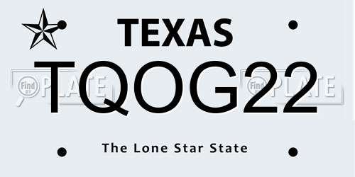 TQOG22 Texas License Plate