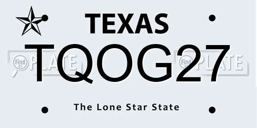 TQOG27 Texas License Plate